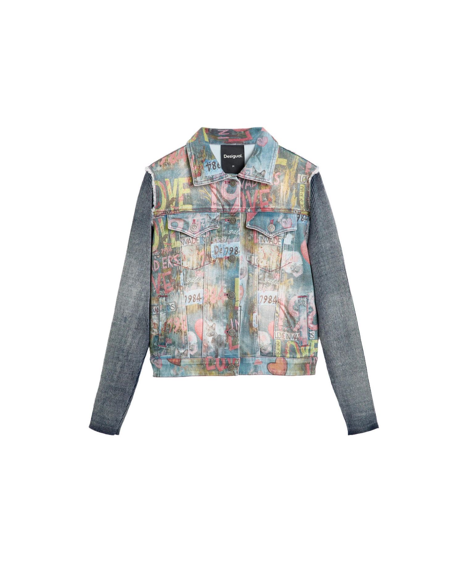 Women's Printed Short Denim Jacket
