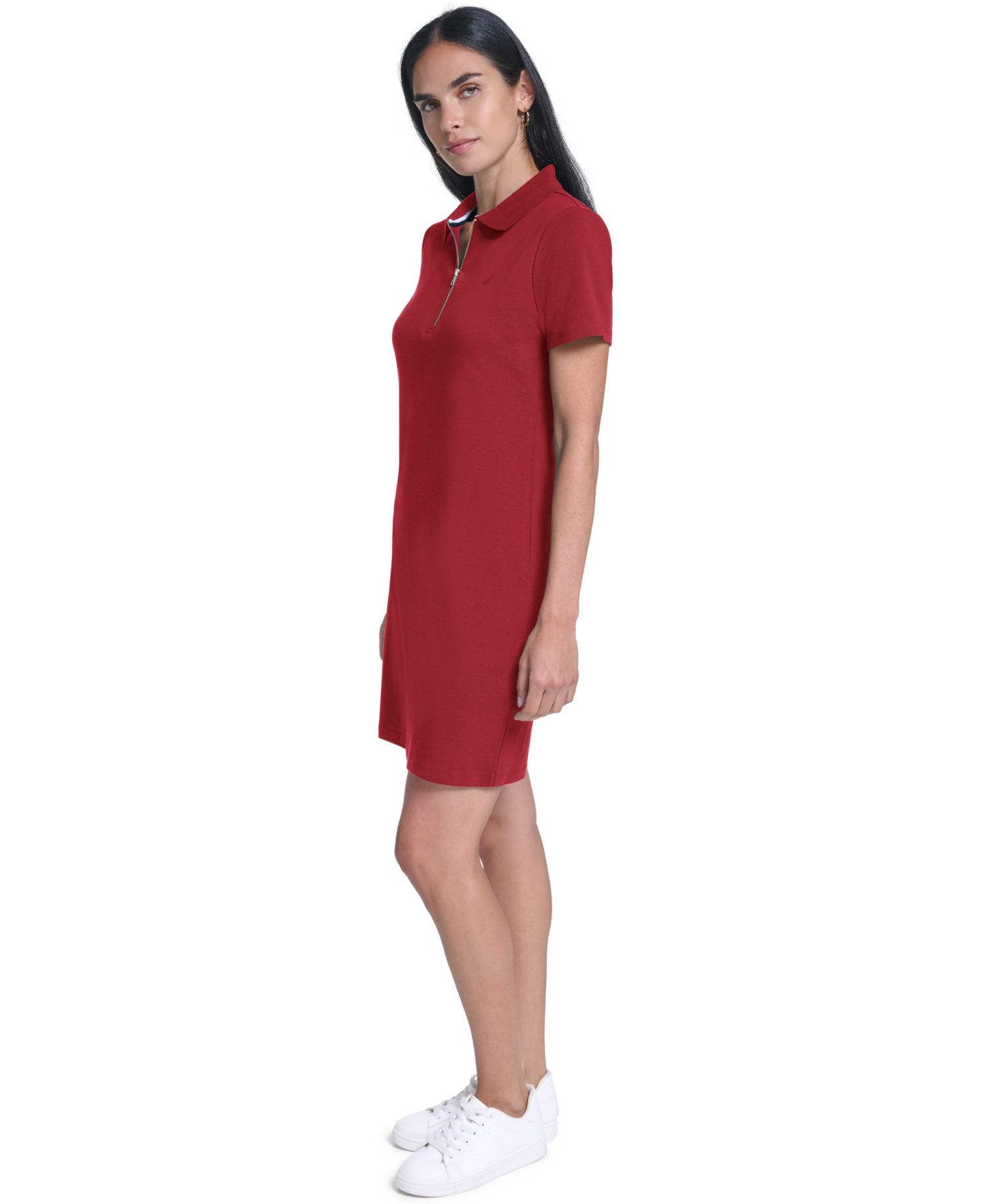 Women's Short-Sleeve Zip Polo Dress