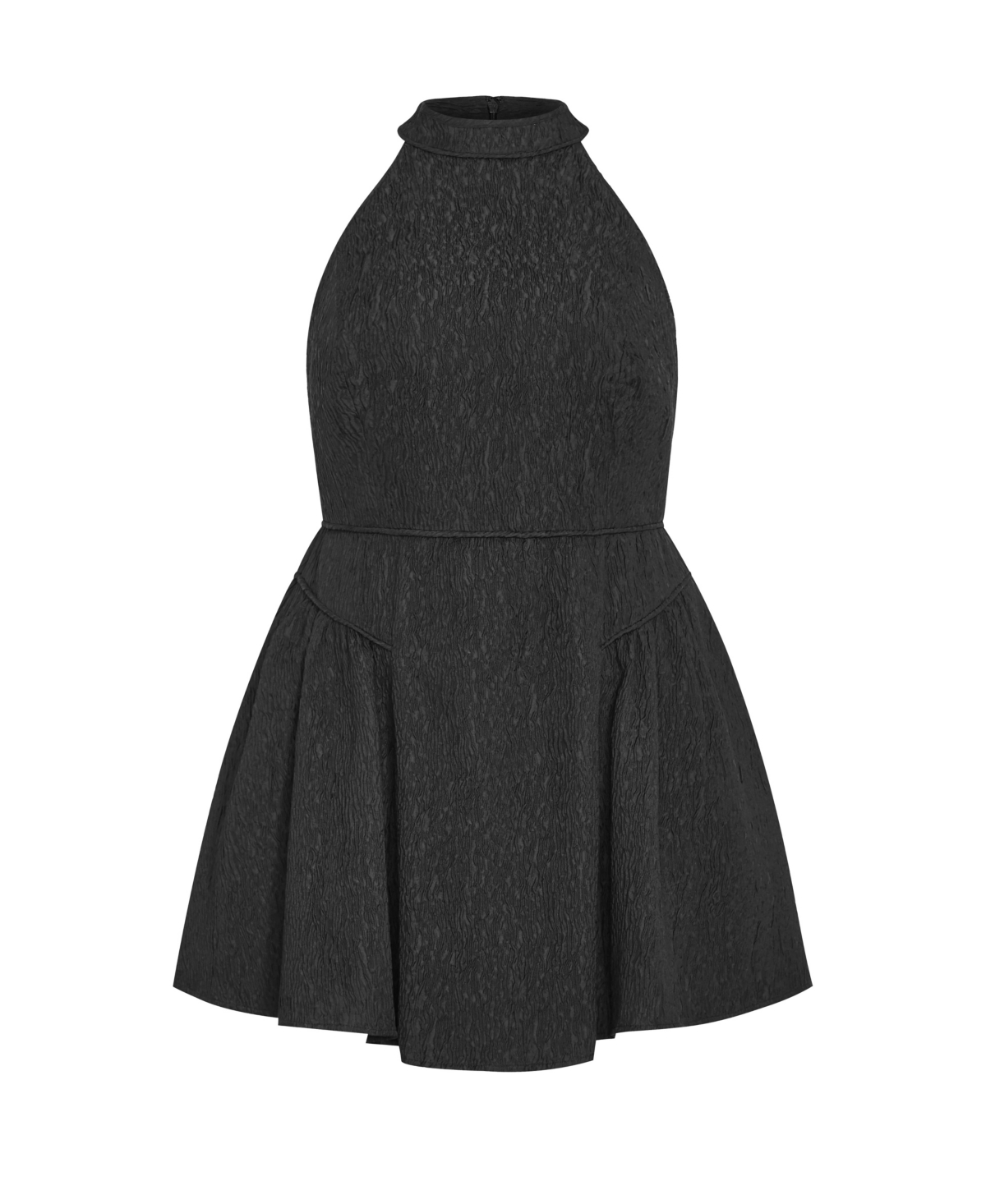 City Chic Women's Plus Halter Jacquard Mini Dress
