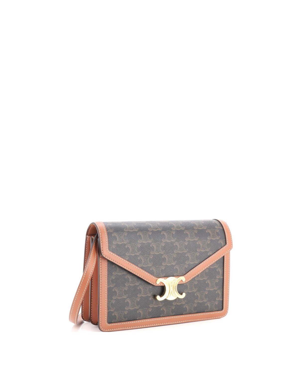 Pre-Owned Celine Enveloppe Wallet on Strap Triomphe Coated Canvas