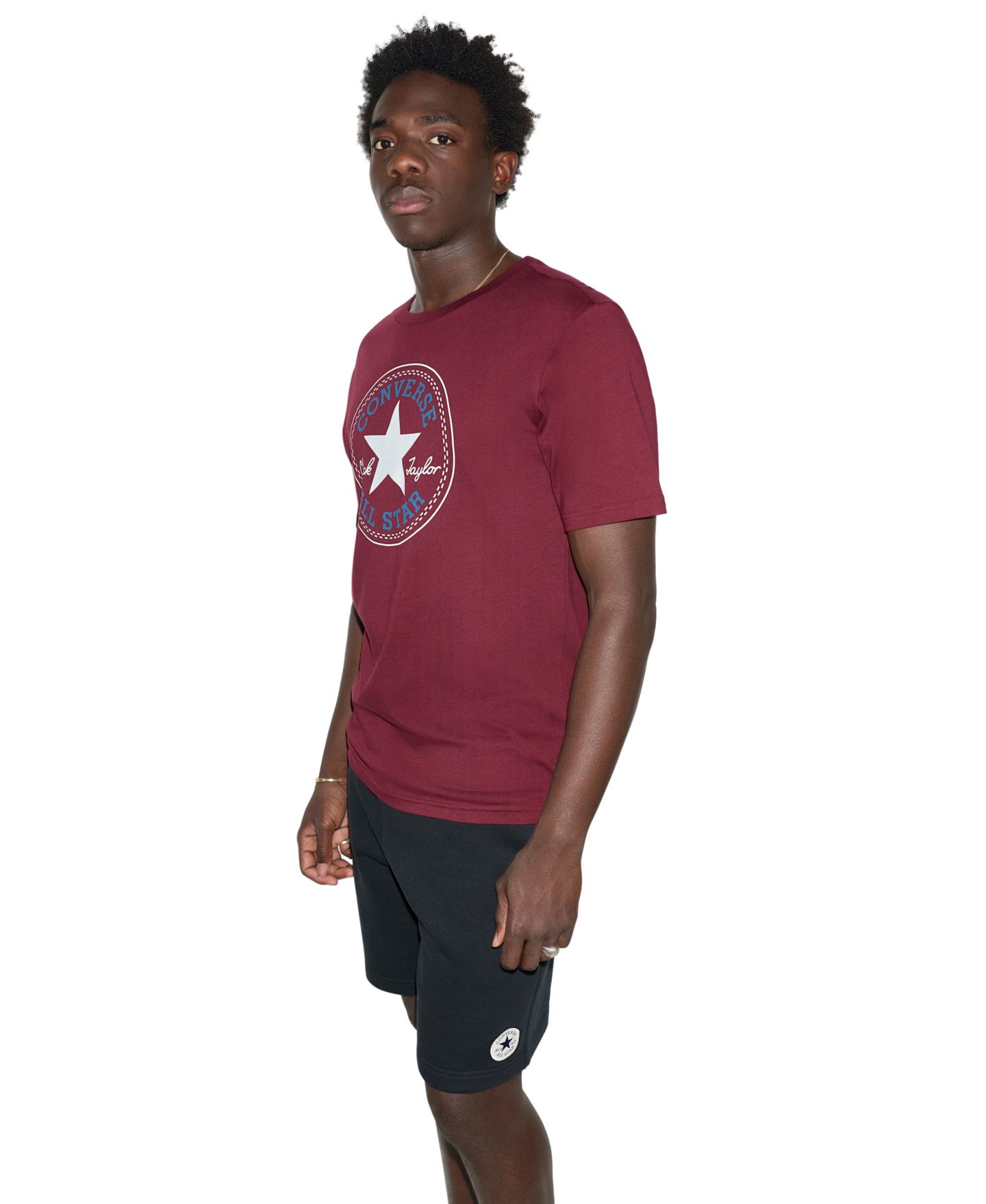 Мужская футболка Converse Standard-Fit Patch, цвет: Глубокий бордо — фото 3