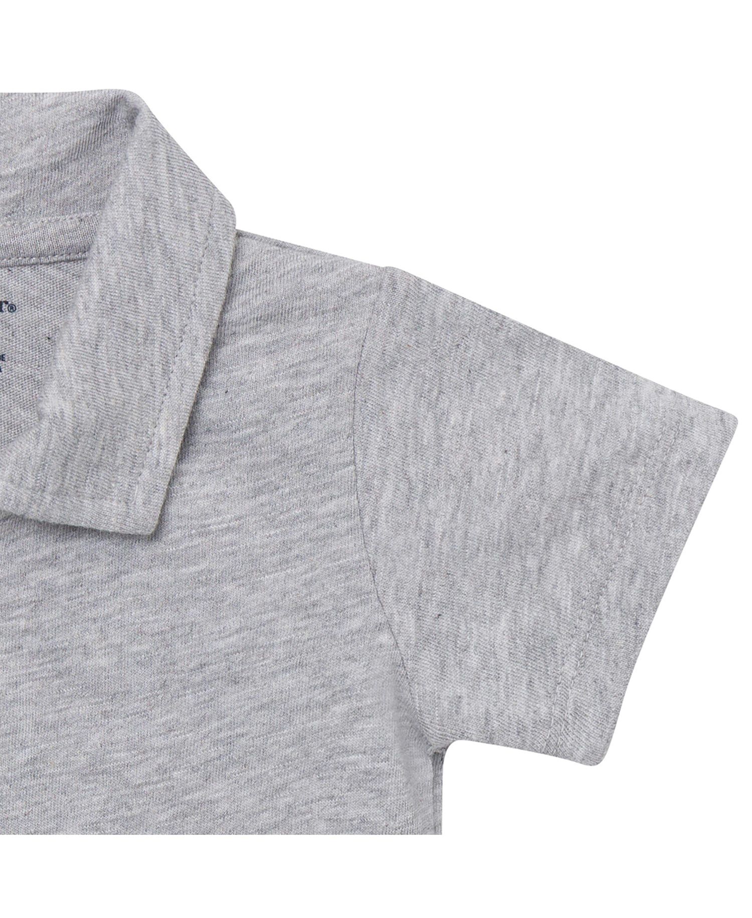 Baby Boys ( NEW BORN TO 18 M ) Polo Bodysuit Heather,
