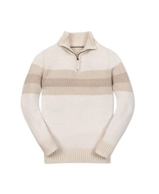 Hope and Henry 2T - 4T Boy's Organic Half Zip Stripe Sweater