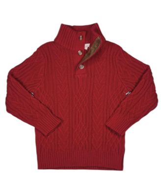 Boy's 5- 7 Organic Mock Neck Cable Sweater