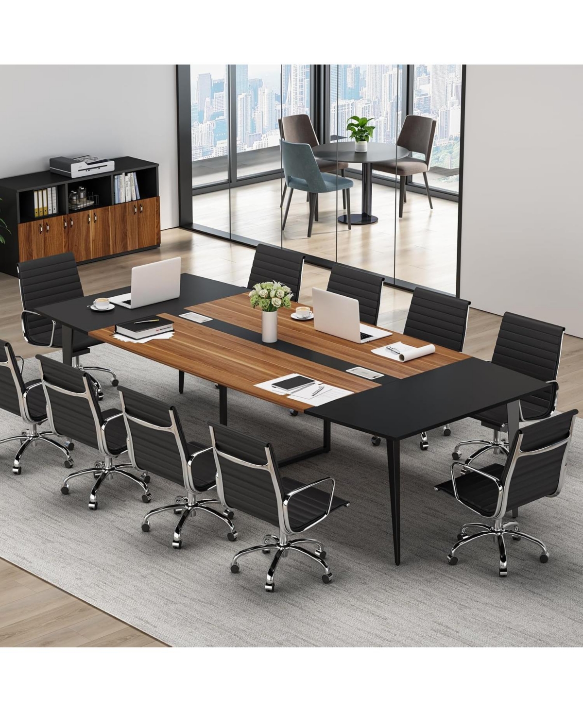 Tribesigns 8 Feet Boat-Shaped Conference Table