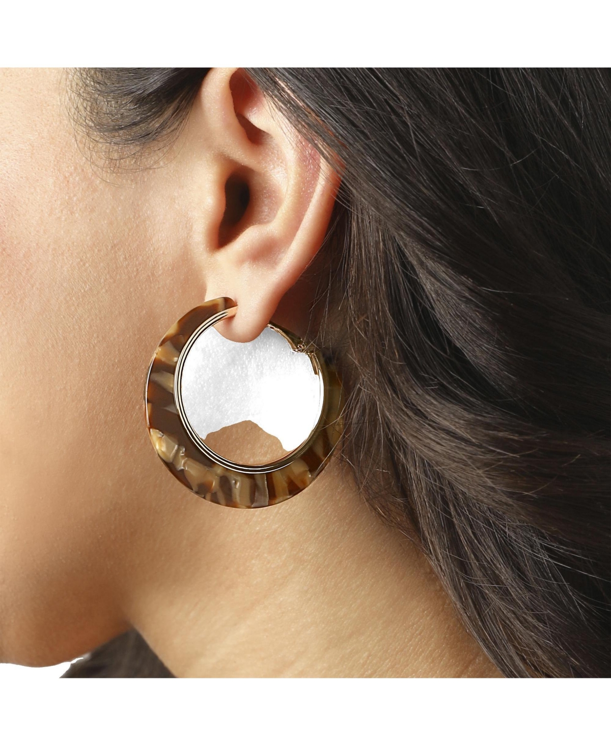 Jessica Simpson Hoop Earrings for Women Gold-Tone, Earth-Toned Hoops