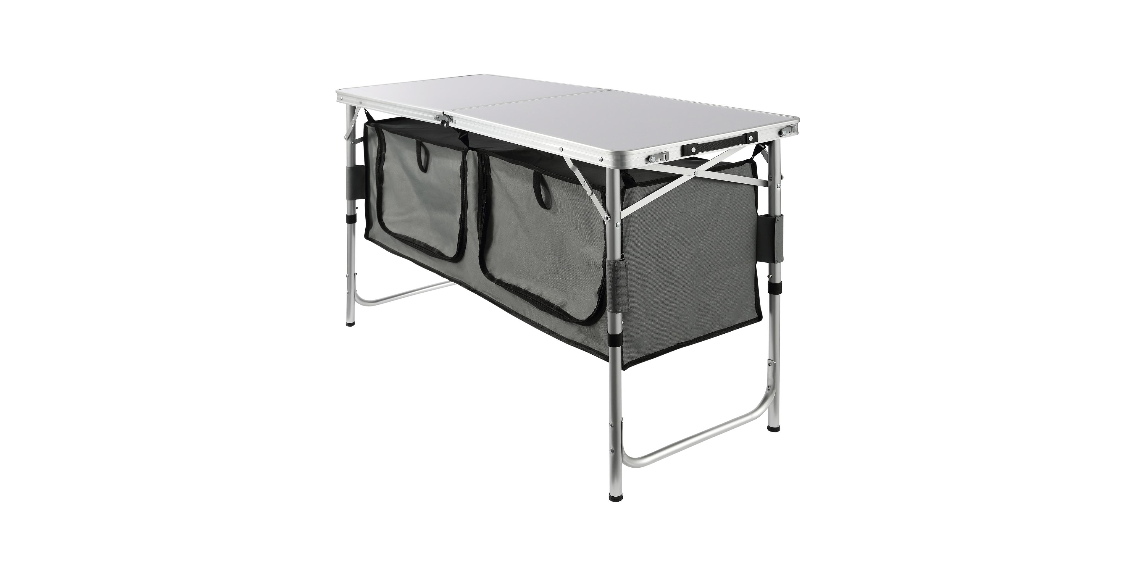 Hongge Quick Setup Folding Camping Kitchen Table 47.2 x 18.5 in with 3 Adjustable Heights and Carry Bag