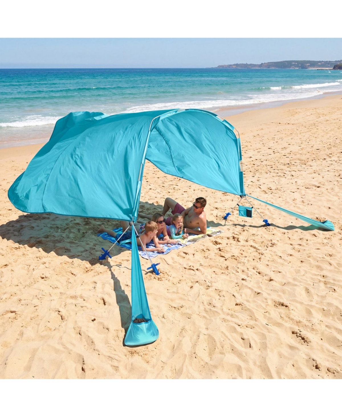 Sugift Wind Powered Beach Tent Portable Sun Shelter Canopy for Picnic