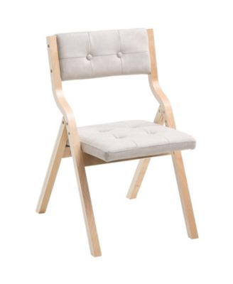 Set of 4 Wooden Folding Chairs with Cushion Padded Dining Chairs for Kitchen Office Wedding Party