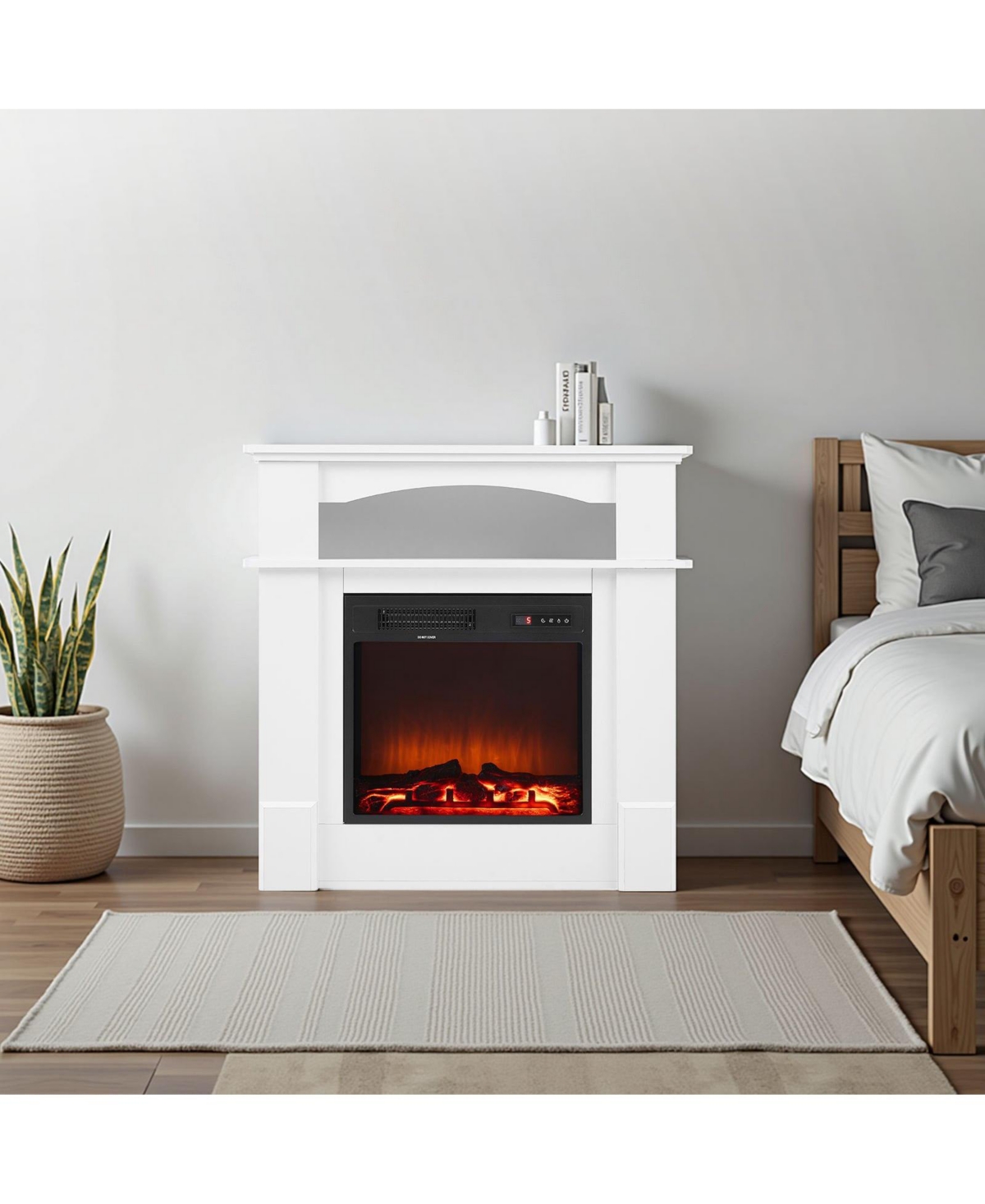 Slickblue 33in Electric Fireplace Stove Heater with Mantel 1500W Remote Timer