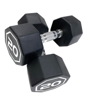 Octagonal Free Weight Dumbbell with RPE Coating, Chrome Knurled Handle, Non-Roll Design for Home Gym