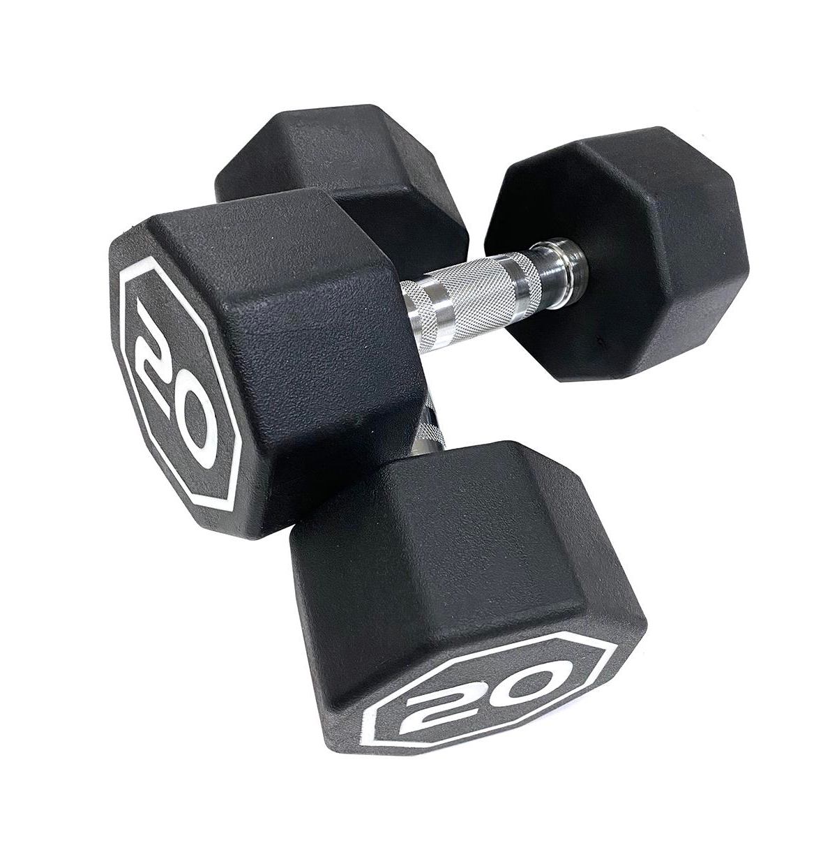 Sevorley Octagonal Free Weight Dumbbell with Rpe Coating, Chrome Knurled Handle, Non-Roll Design for Home Gym