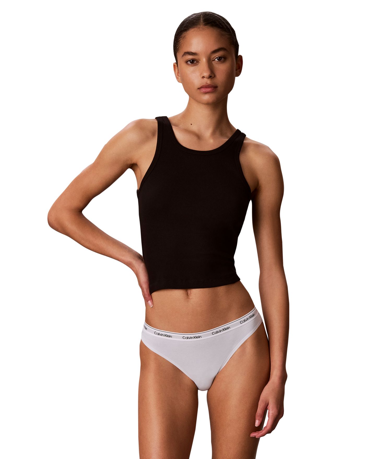 Трусы-бикини Modern, с логотипом, 3 шт. — Calvin Klein, цвет: Чёрный / Белый, вариант 1 — фото 2