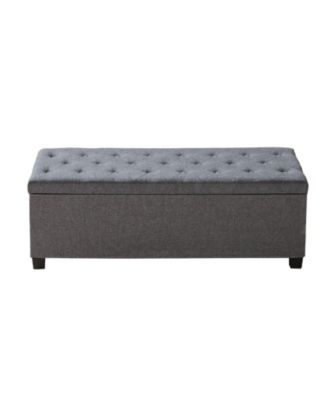 Upholstered Storage Ottoman Bench with Metal Frame, Flip-Up Linen Storage Chest for Bedroom Entryway