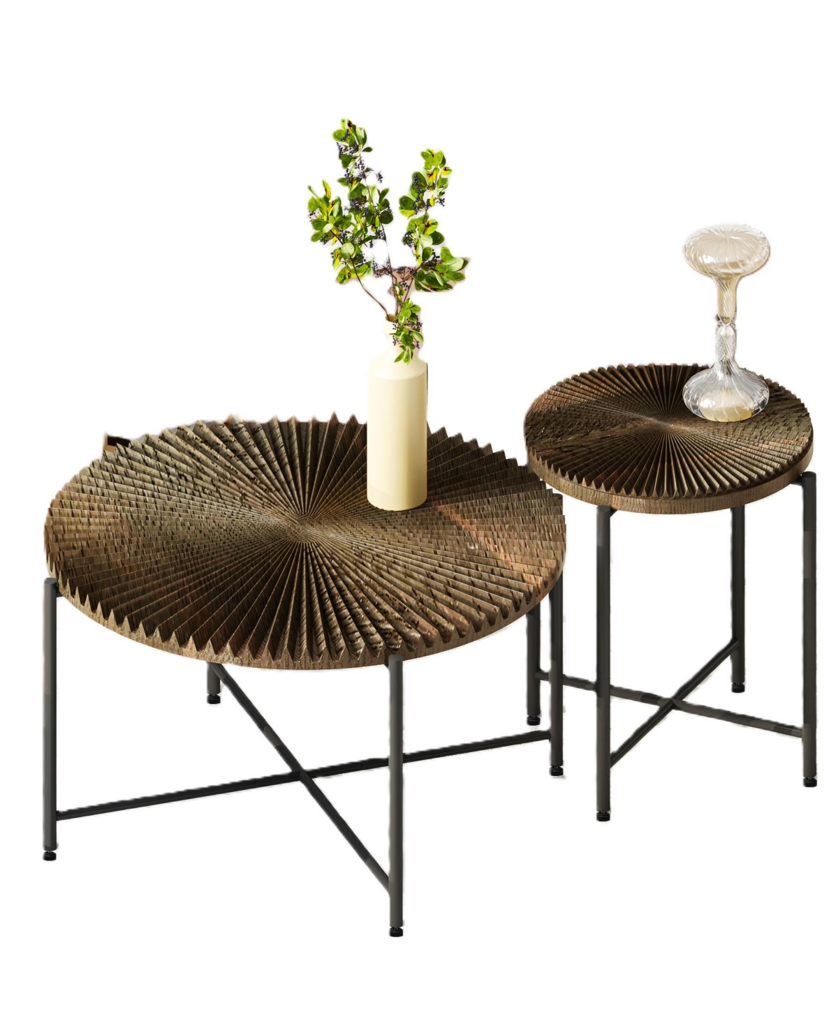Flynama 2-Piece Radial Pattern Cylindrical Table Set