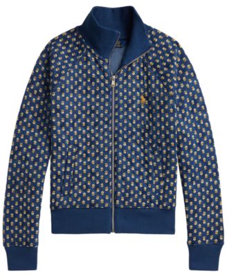 Girls' 7-16 Floral Quilted Double-Knit Jacket