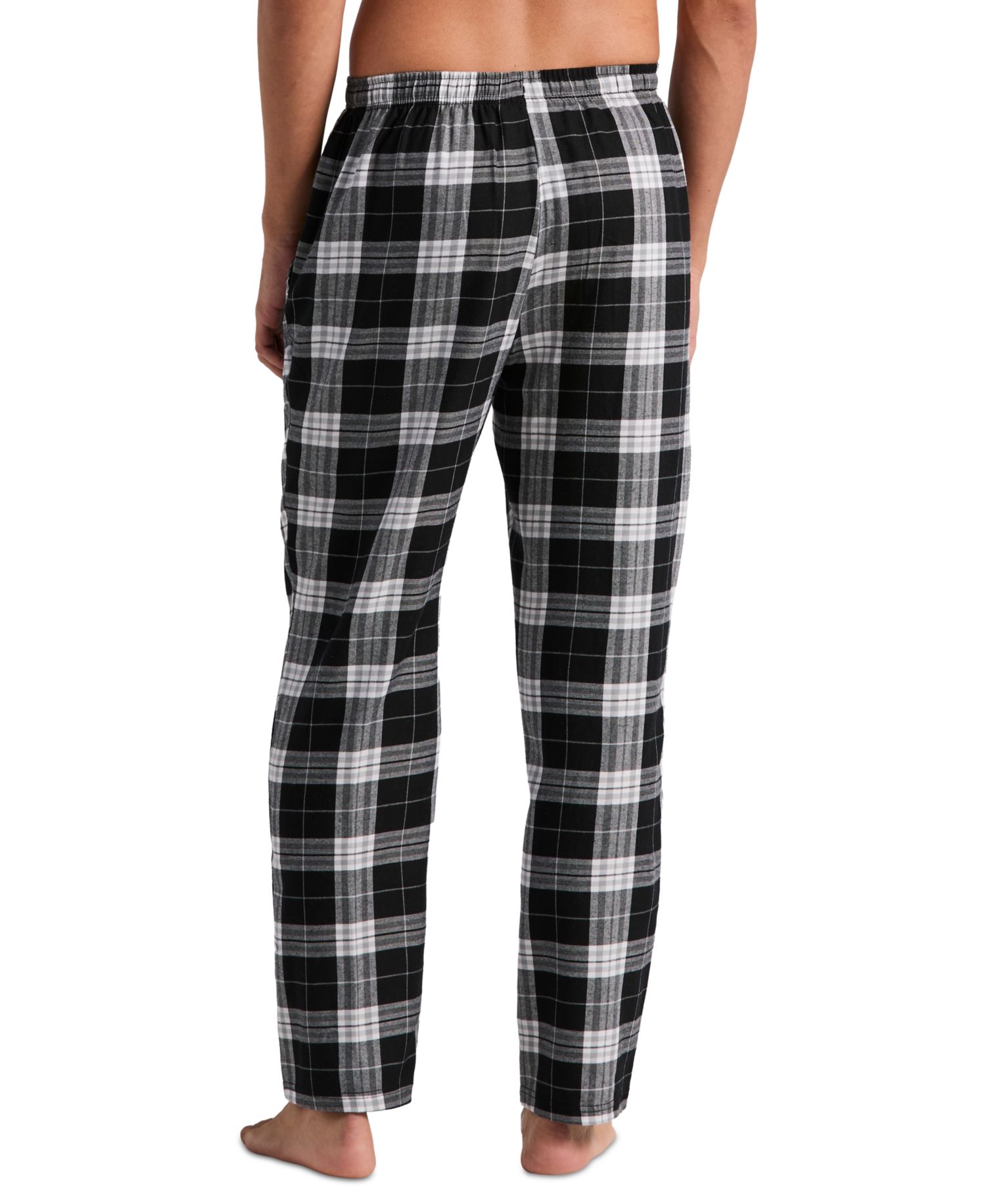Men's Flannel Plaid Drawstring-Waist Sleep Pants