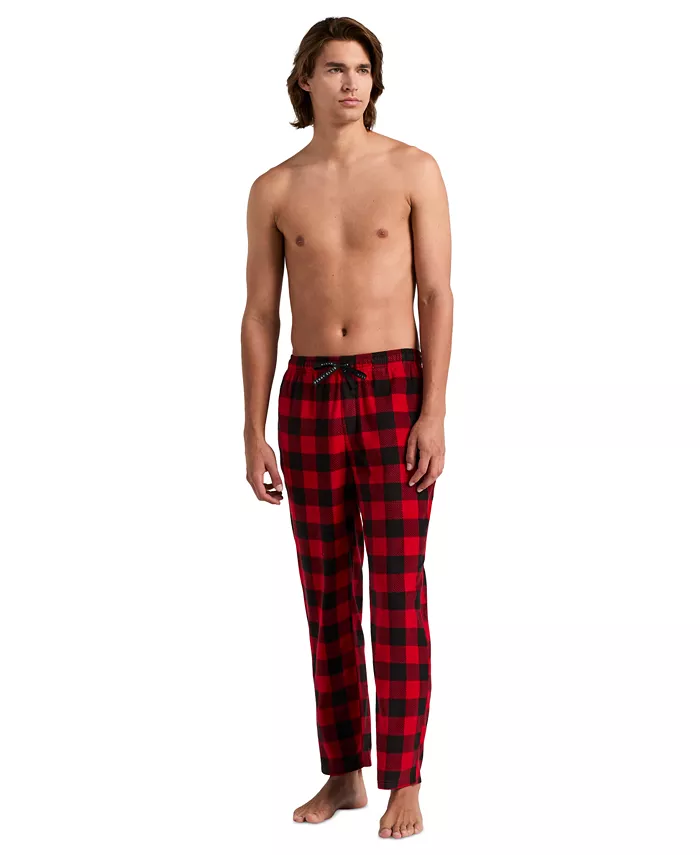 Men's Fleece Buffalo Plaid Sleep Pants - thumbnail 2