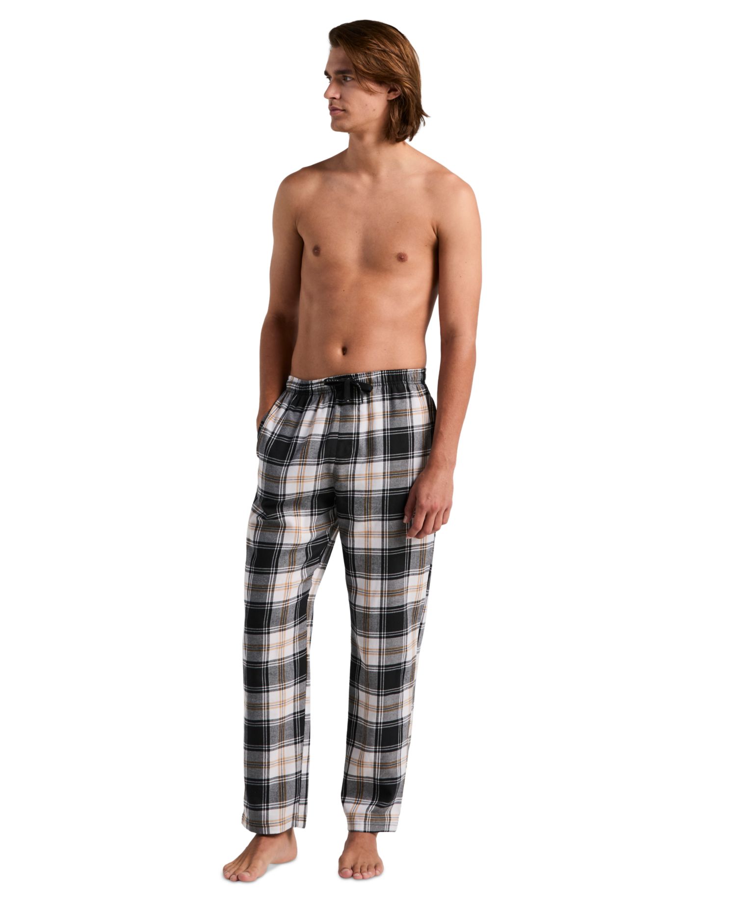 Men's Flannel Plaid Drawstring Sleep Pants