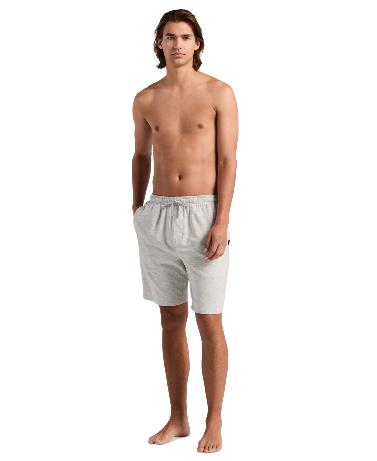 Men's French Terry Heathered Drawstring Waist Sleep Shorts