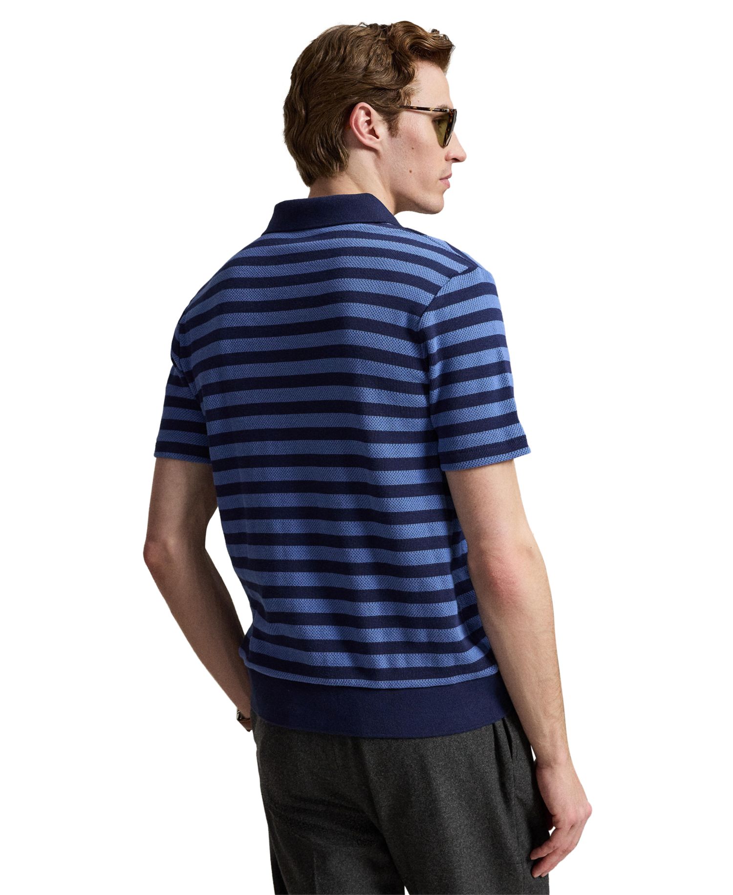Men's Short-Sleeve Textured Polo Shirt