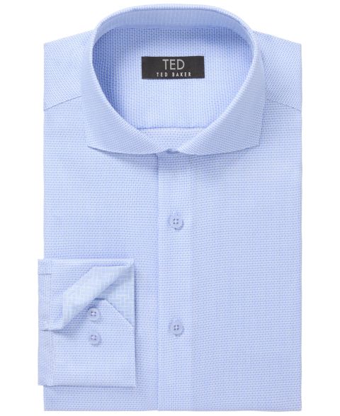 Мужская рубашка Ted Baker Premium Non-Iron Slim Fit, цвет: Синий