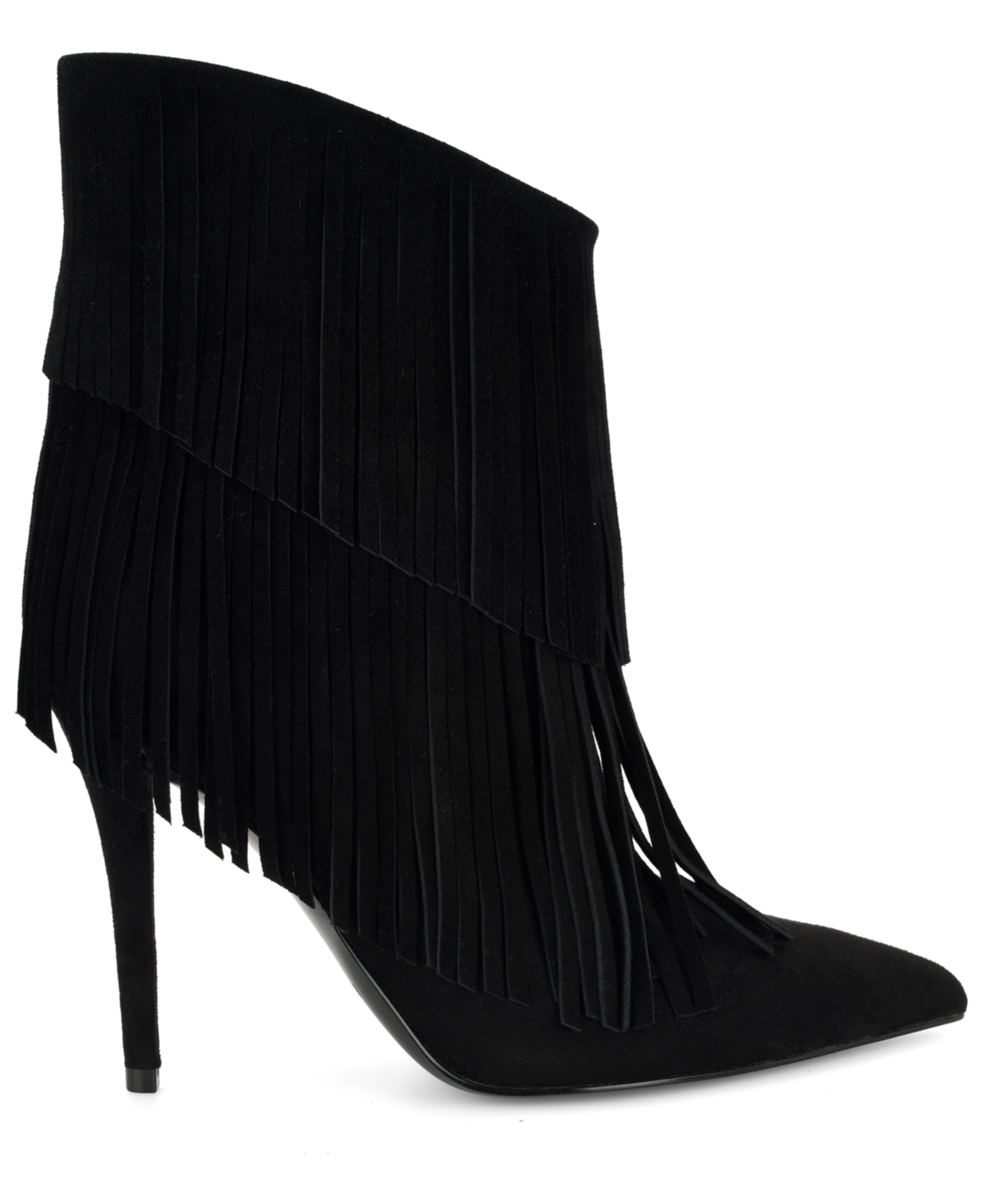 Nine West Women's Carbona Fringe Pointed Toe Stiletto Booties