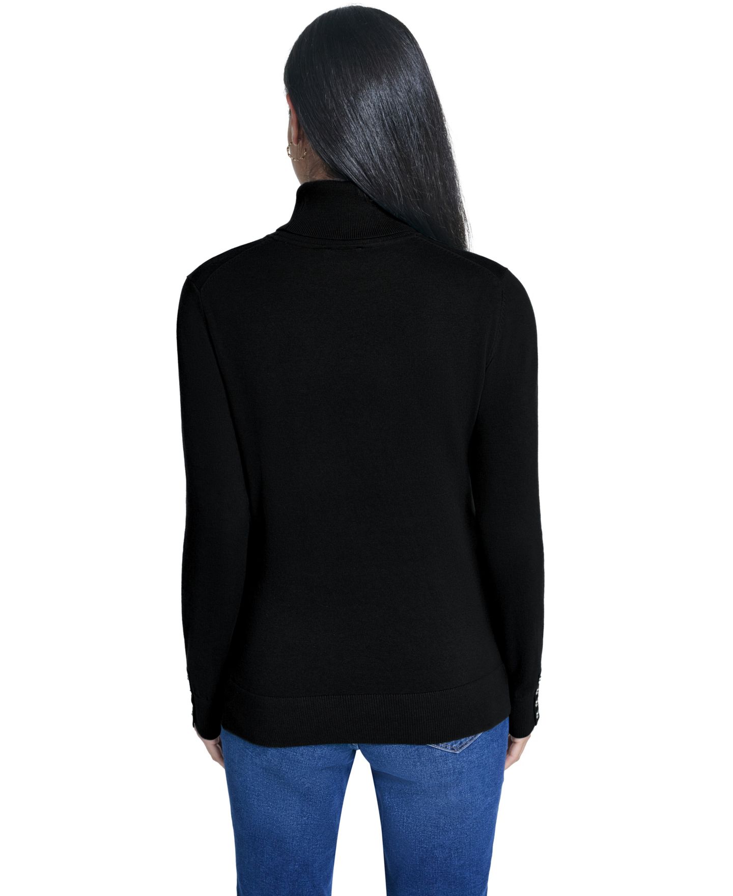 Женский свитер Nautica Solid Long-Sleeve Turtleneck, цвет: Чёрный — фото 5