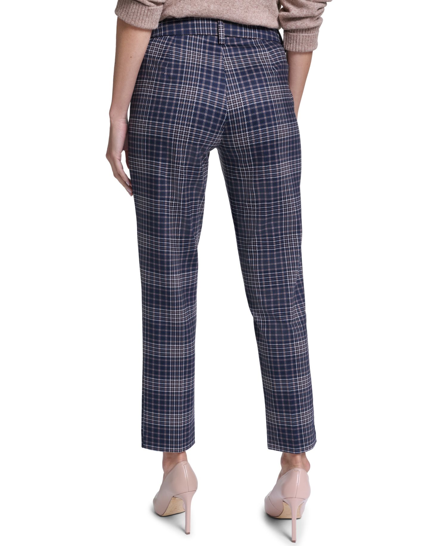 Women's Plaid Slim Ponte Pants