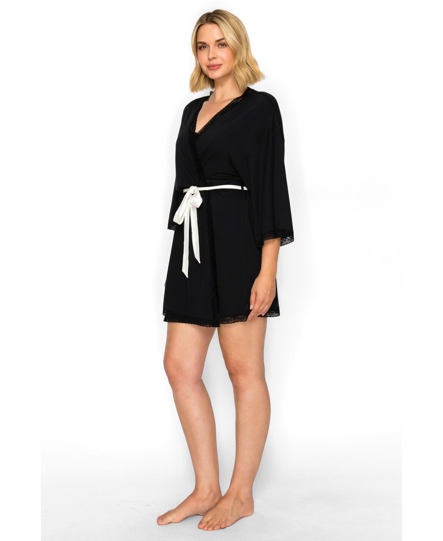 Women's Yummy Jersey 3/4-Sleeve Wrap Robe