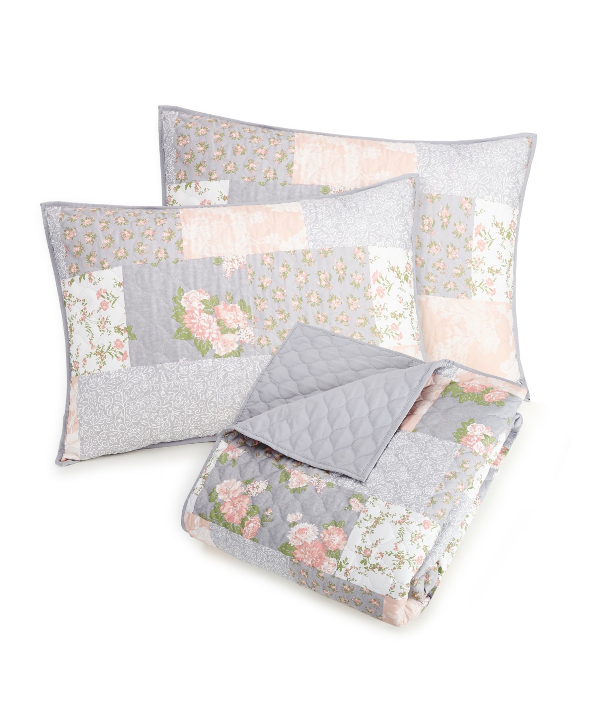 Modern Heirloom La Flor Patchwork Printed 3-Piece Quilt Set