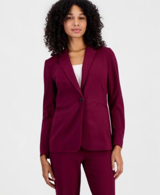 Women's Compression Notch-Collar Single Button Blazer