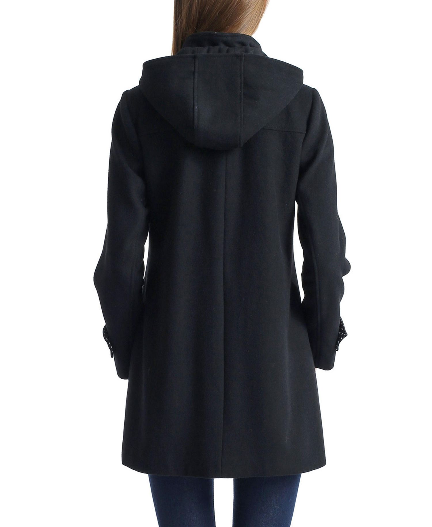 Maternity Wool-Blend Detachable Hood Duffle Coat