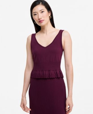 Women's V-Neck Peplum Tank