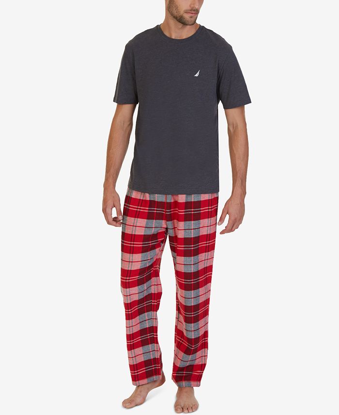 Nautica Men's Red Plaid Pajama Set - Macy's
