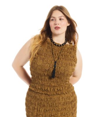 Plus Size Smocked Lace Knit Top