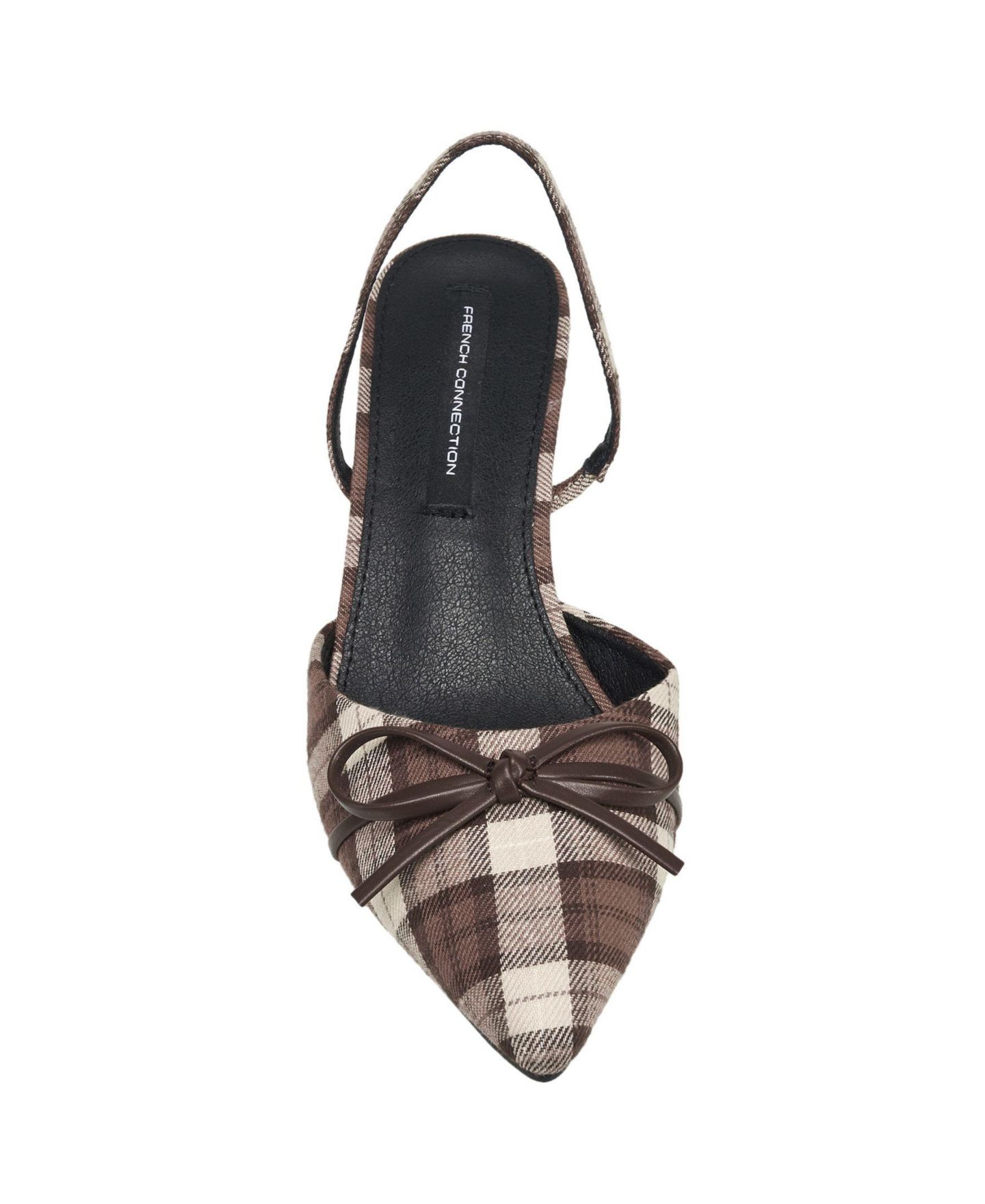 Женские туфли French Connection Bowy Plaid Kitten Heel, цвет: Коричневый разноцветный — фото 4