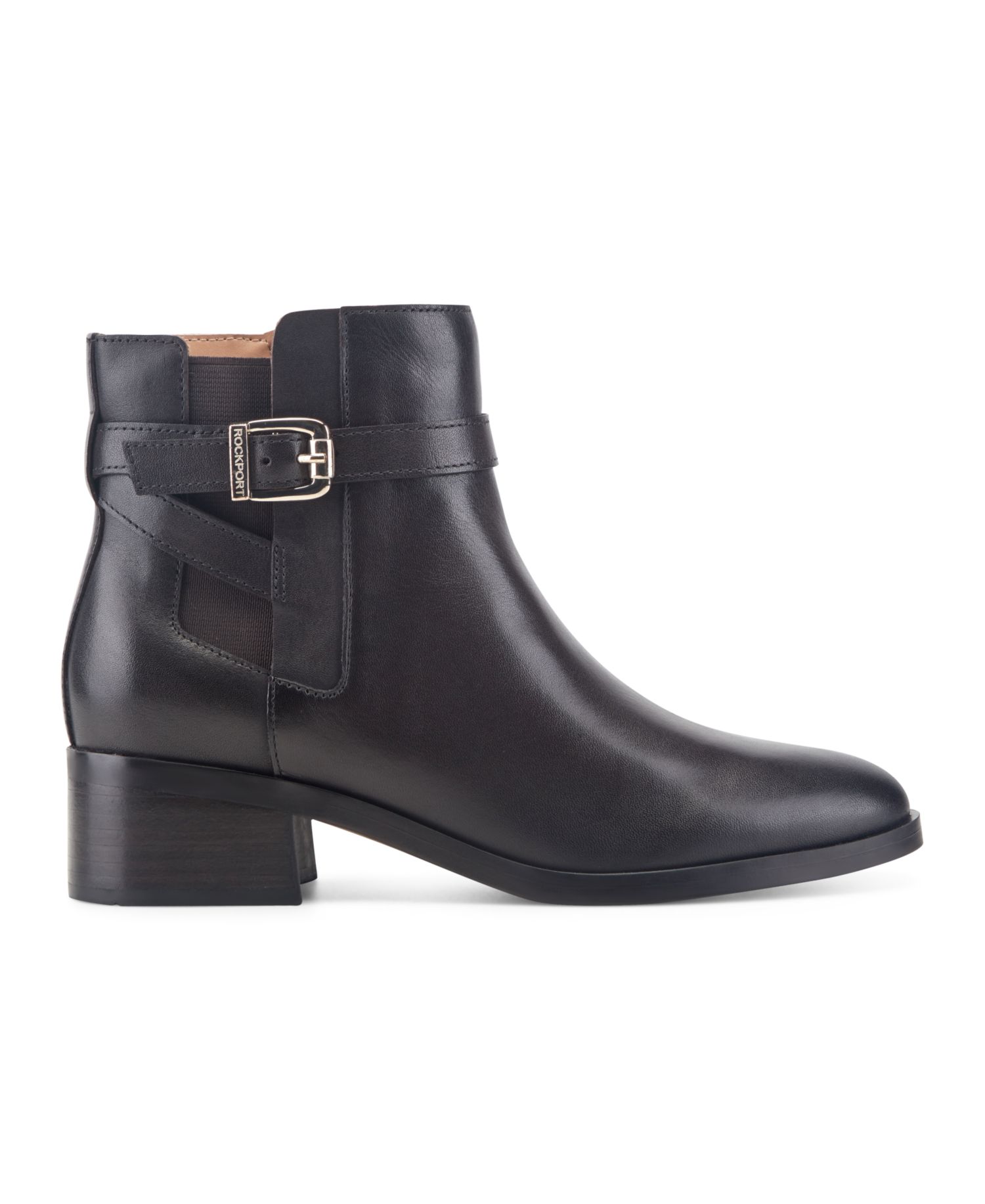 Women's Teegan Leather Side Gore Block Heel Booties