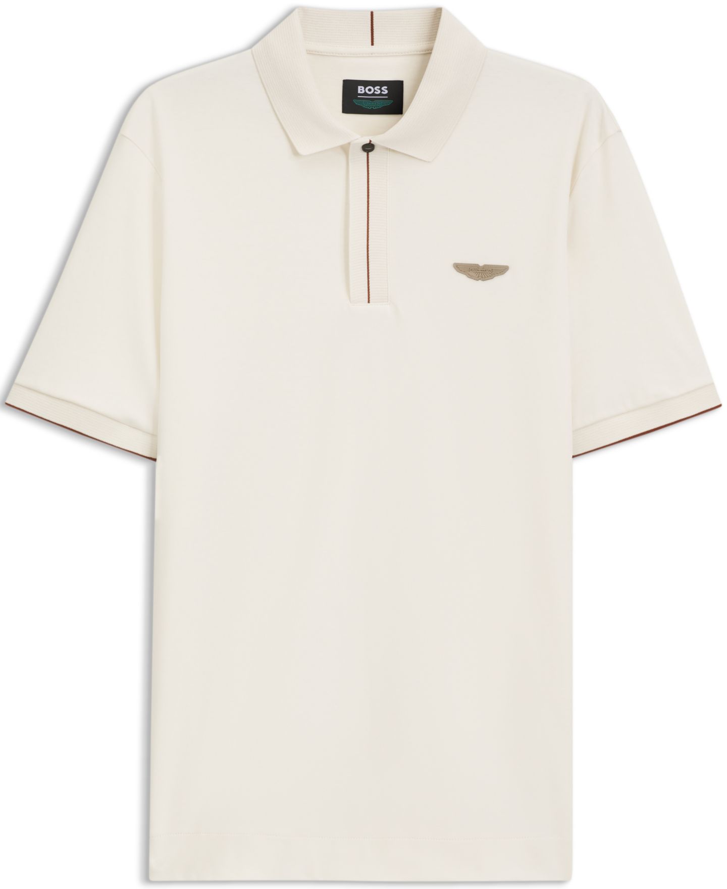 Мужское поло Hugo Boss x Aston Martin Mercerized Cotton Regular-Fit Polo Shirt, цвет: Белый — фото 3