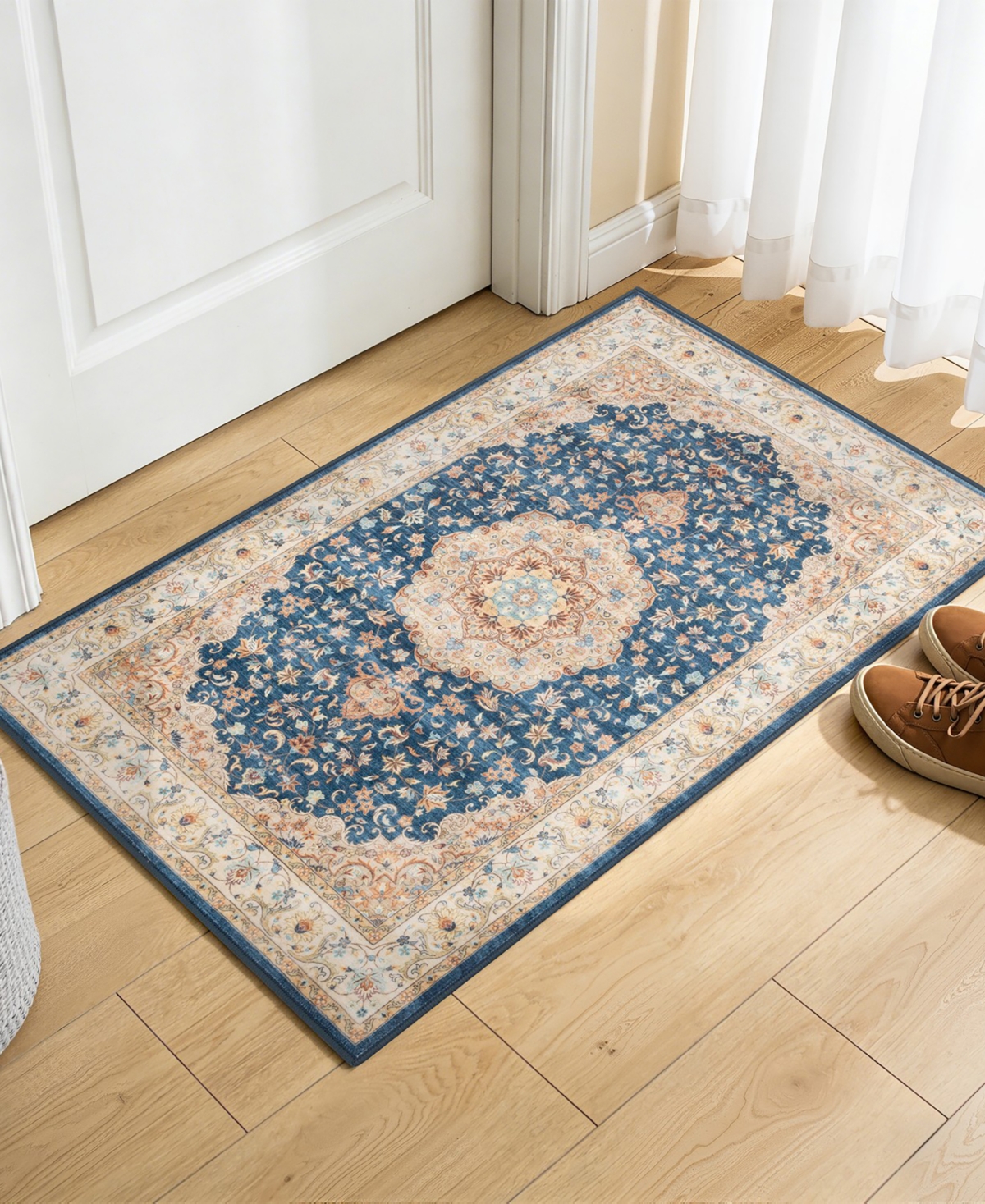 Mink Home Homewell Machine Washable HAM4003 2'x2'11" Runner Area Rug
