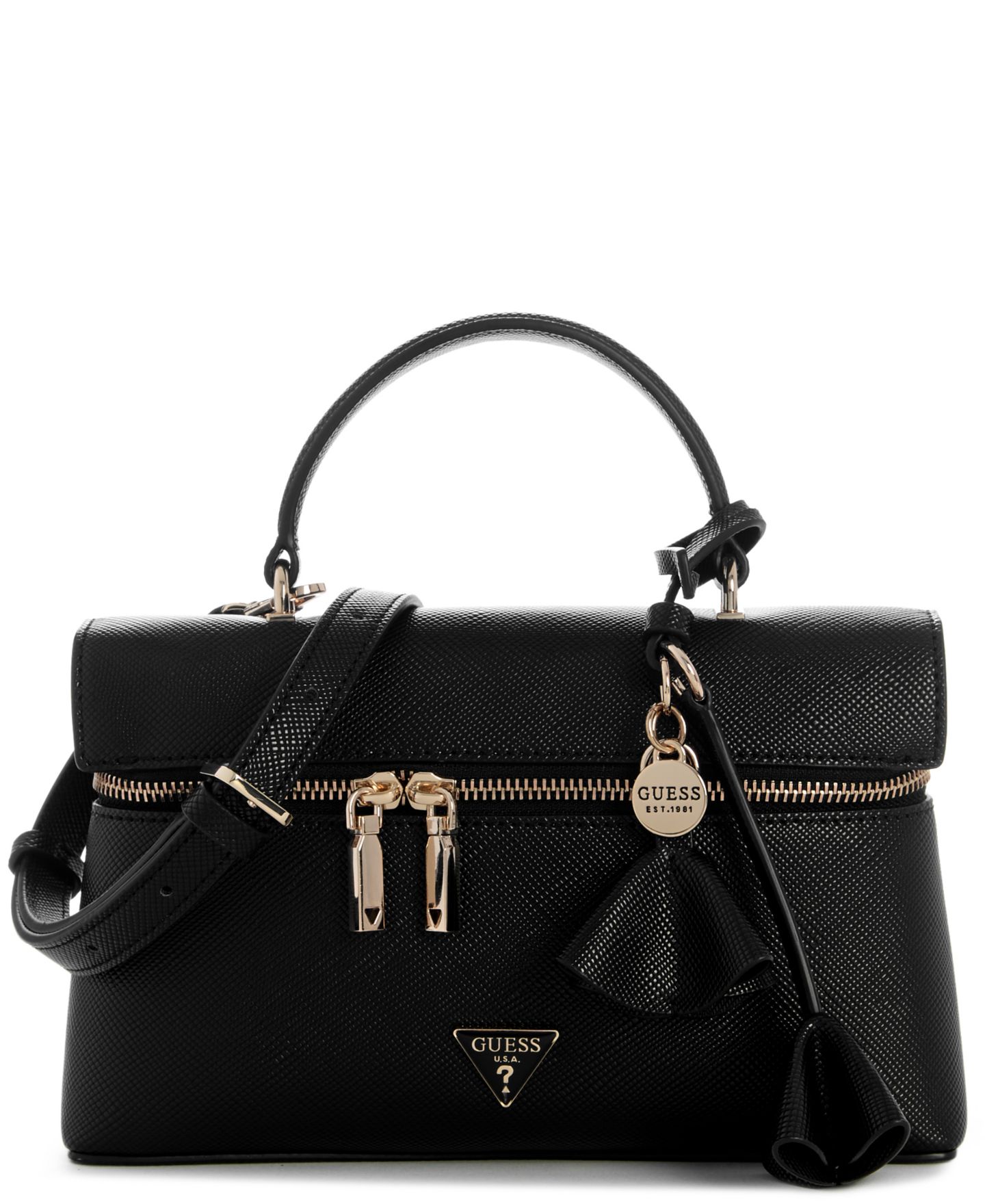 Женская сумка GUESS Danielle Canister Small Crossbody Handbag, цвет: Чёрный — фото 1