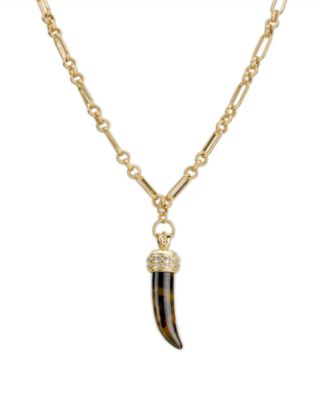 Gold-Plated Horn Pendant Necklace