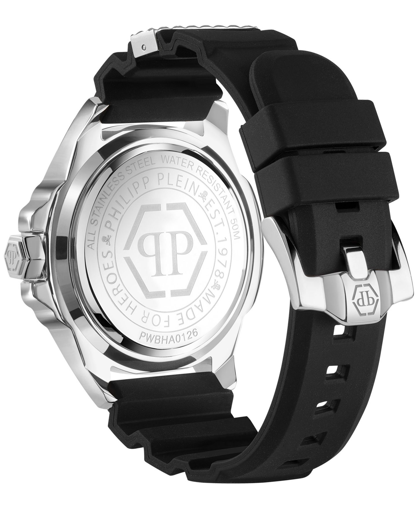 Мужские часы Philipp Plein Majesty Black Silicone Strap Watch 45mm — фото 3