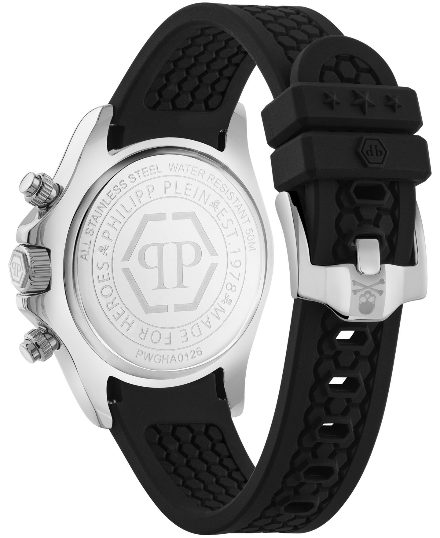 Мужские часы Philipp Plein Nobile Black Silicone Strap Watch 43mm — фото 3