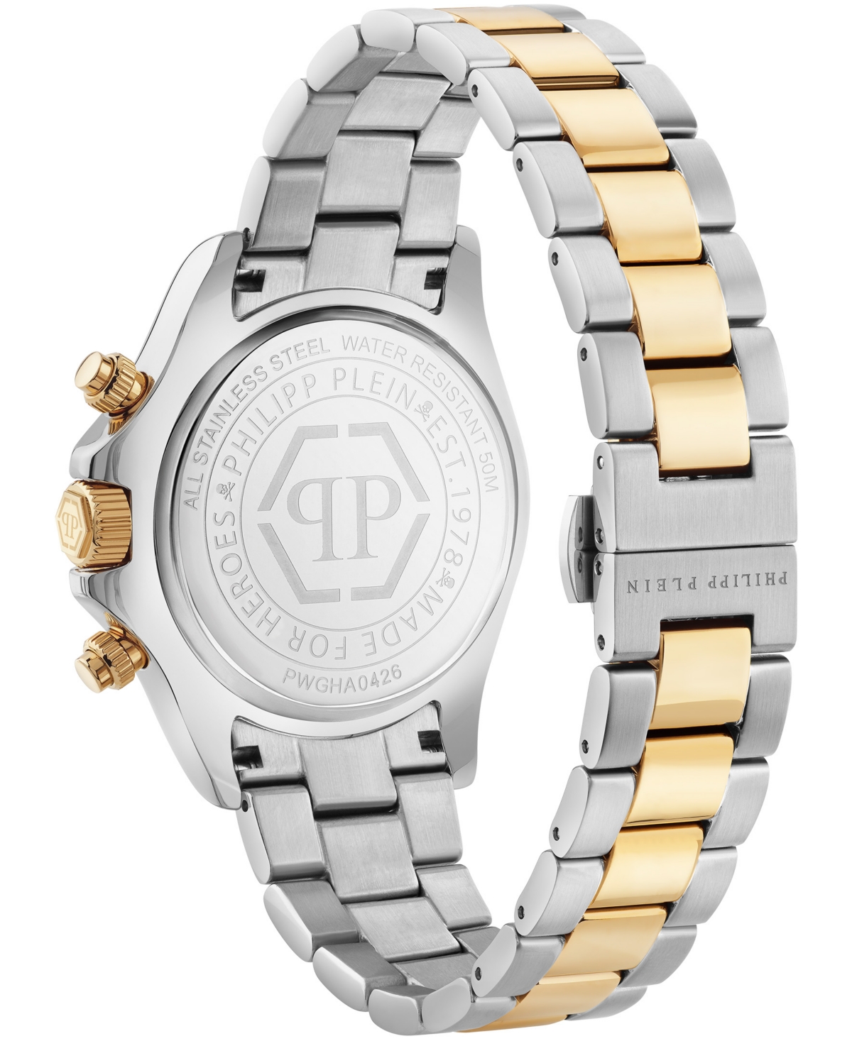 Philipp Plein Nobile Men's Two Tone Stainless Steel Bracelet Watch 43mm
