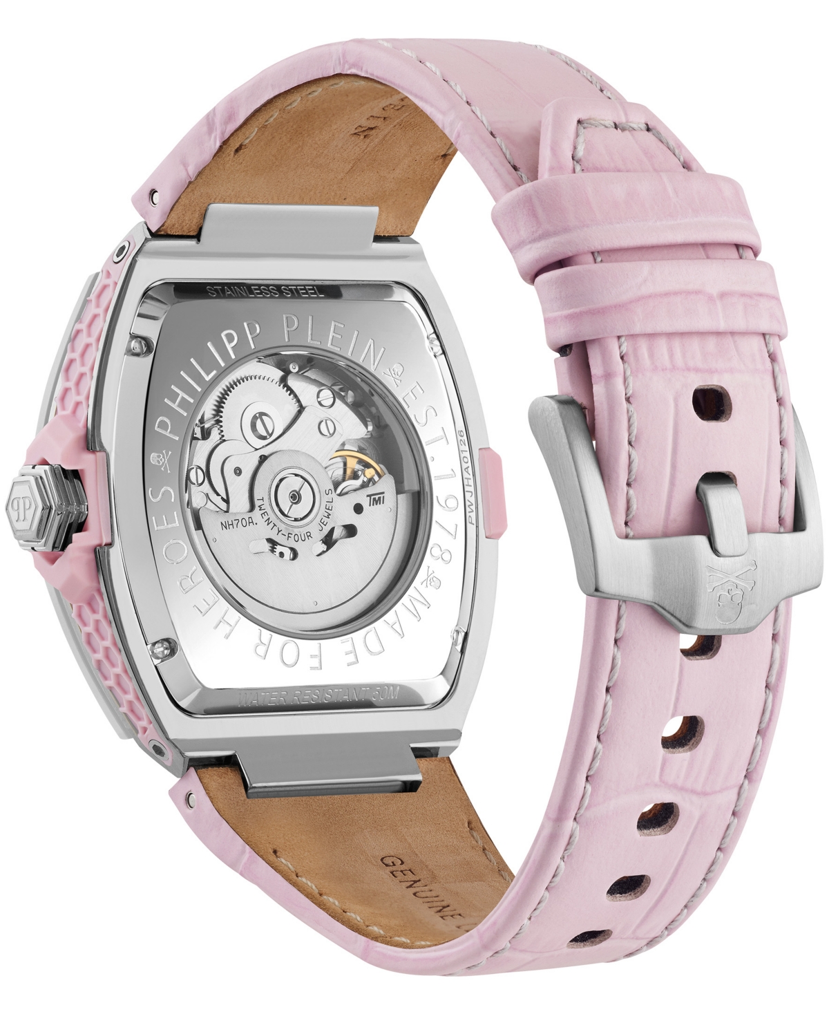 Philipp Plein The keleton 2.0 Men's Calf Leather Strap Watch 44mm