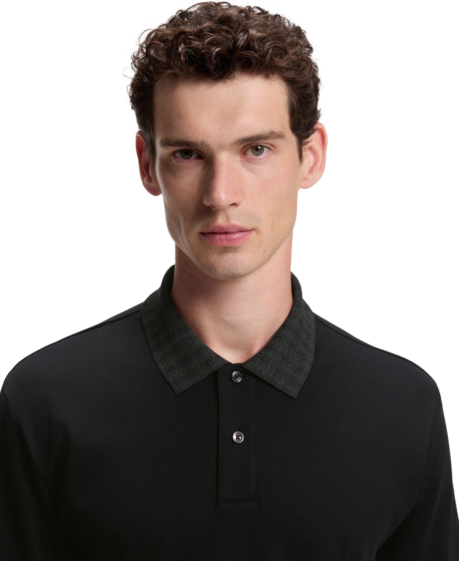 Men's Cotton Regular-Fit Patterned Collar Polo Shirt