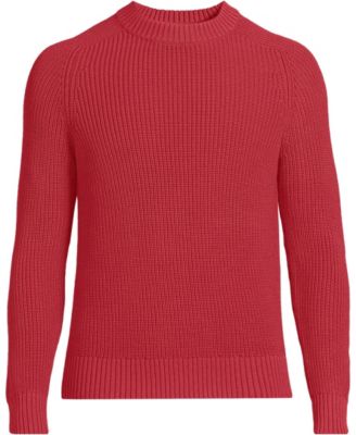 Lands' End Men's Cotton Drifter Saddle Crewneck Shaker Sweater