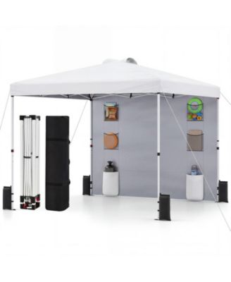 10 x 10 Ft Pop Up Canopy Tent with Sidewall 6 Pockets Instant Setup Commercial Gazebo