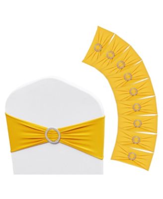 50 Pieces Stretch Spandex Chair Sashes with Round Buckle Elastic Chair Bands for Wedding Party